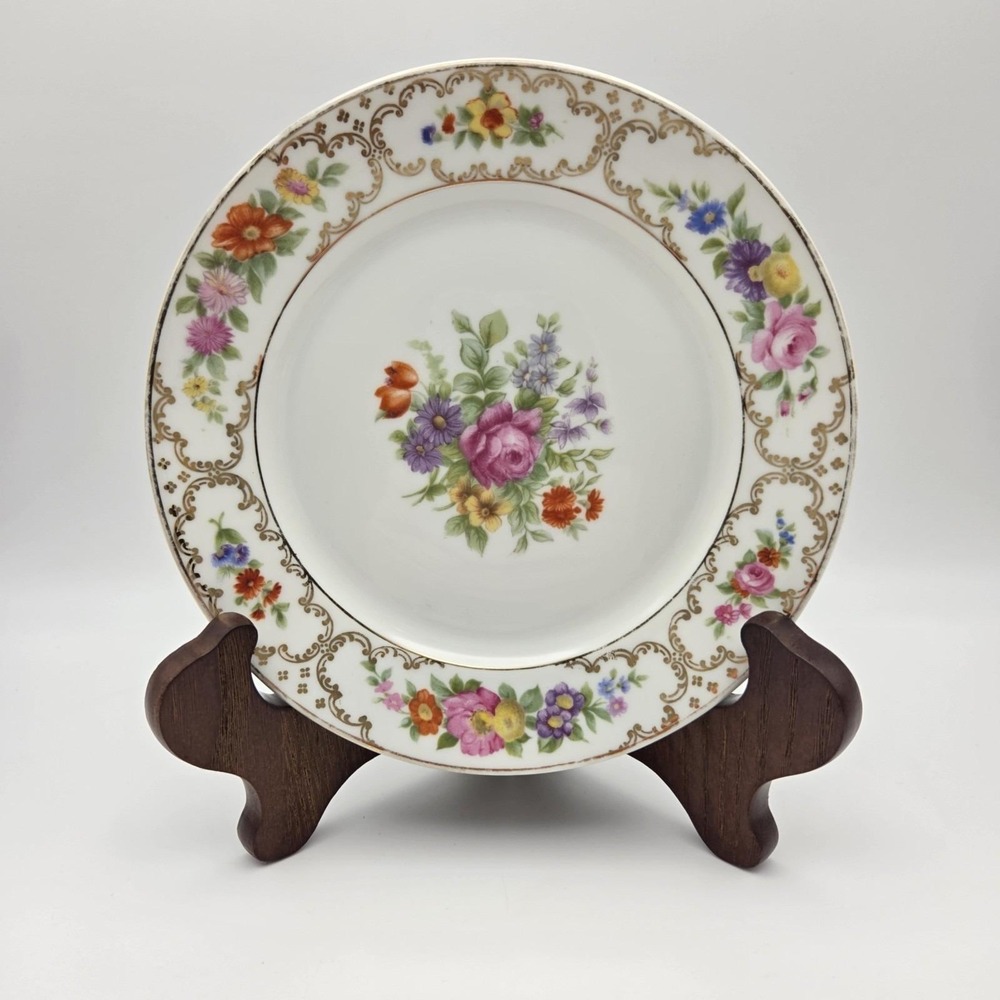 3 Rosenthal Selb Bavaria Dresden Flowers Bread Plates 6.75 Inch 1924 Germany - Picture 2 of 7
